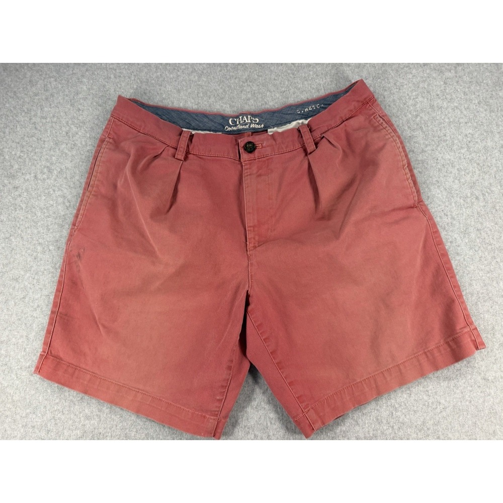 Chaps Casual Chino Shorts Mens Size 34 Flat Front Salmon Pink